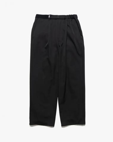  / Scale Off Wool Wide Chef Pants / BLACK