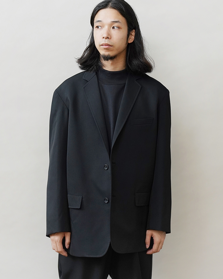 Scale Off Wool Jacket / BLACK