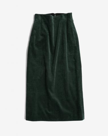  / 5W COTTON CORDUROY PENCIL SKIRT / GREEN