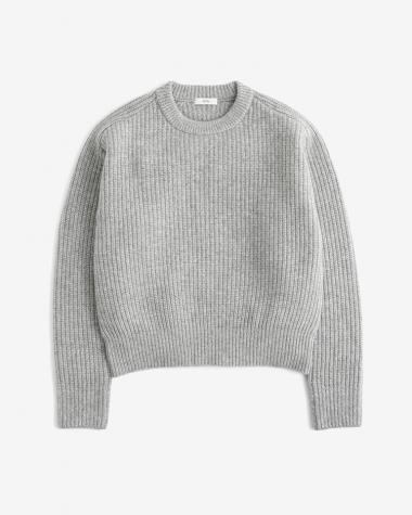  / WOOL CASHMERE SILK CREWNECK SWEATER / GRAY