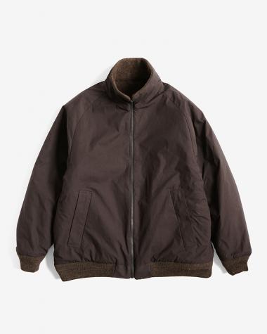  / STAND COLLAR ZIP BLOUZON / BROWN