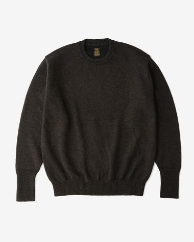  / BABY ALPACA KURUMI TENJIKU CREW NECK / BROWN