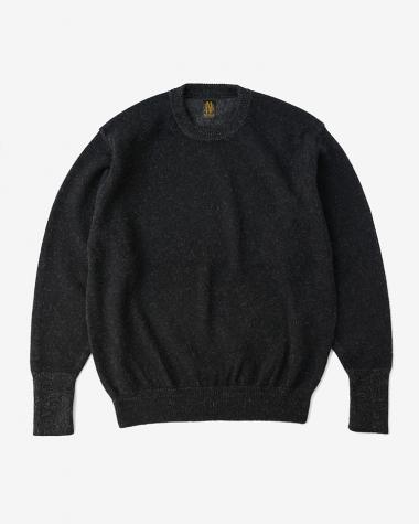  / BABY ALPACA KURUMI TENJIKU CREW NECK / BLACK