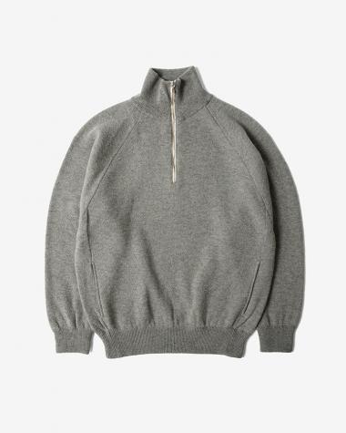  / BACKLOOP CAMEL HALF ZIP / GRAY