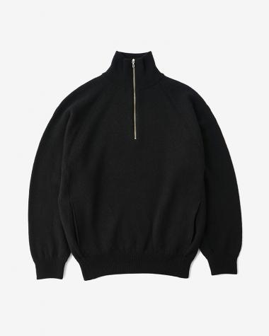  / BACKLOOP CAMEL HALF ZIP / BLACK