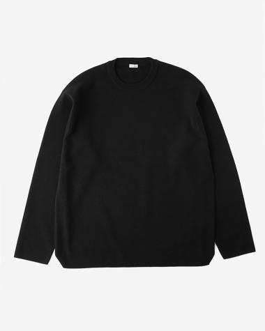  / Goat / 32G SMOOTH CASHMERE CREW NECK / BLACK