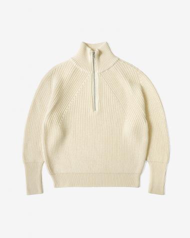  / SIGANATURE HALF ZIP / IVORY