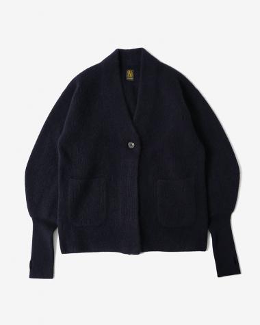  / CASHMERE FOX FINGERHALL SHAWL CARDIGAN / NAVY