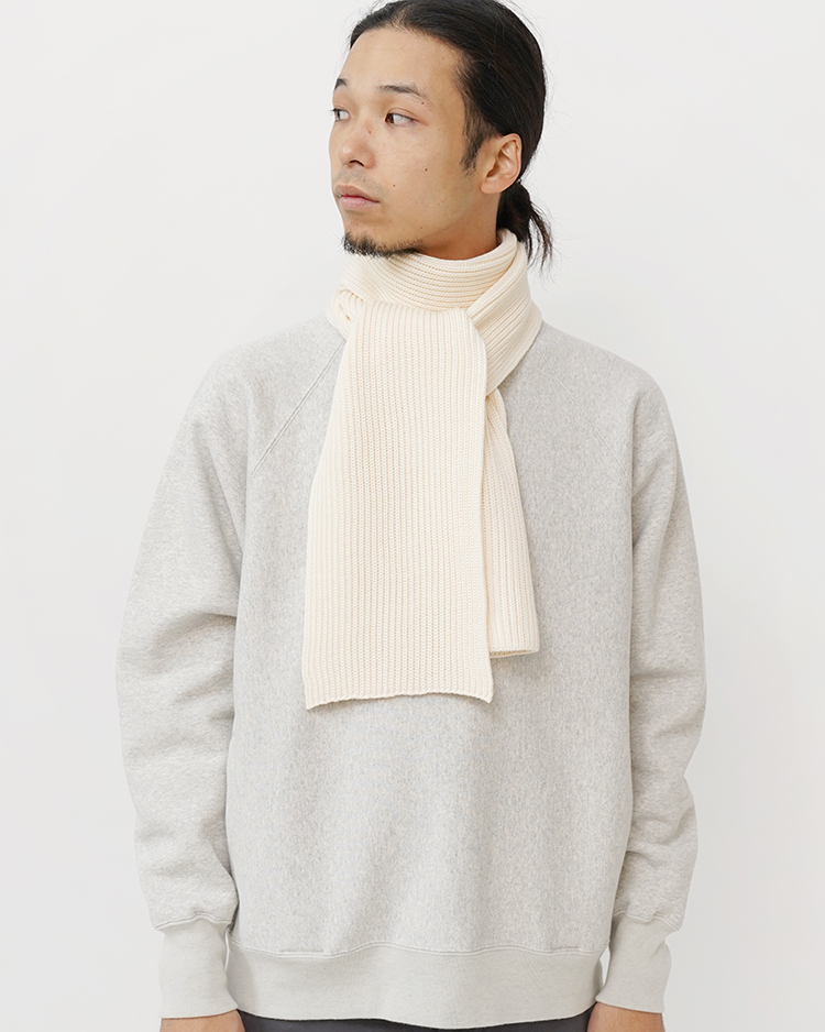 BATONER (MEN) / SOLID WOOL MUFFLER / IVORY