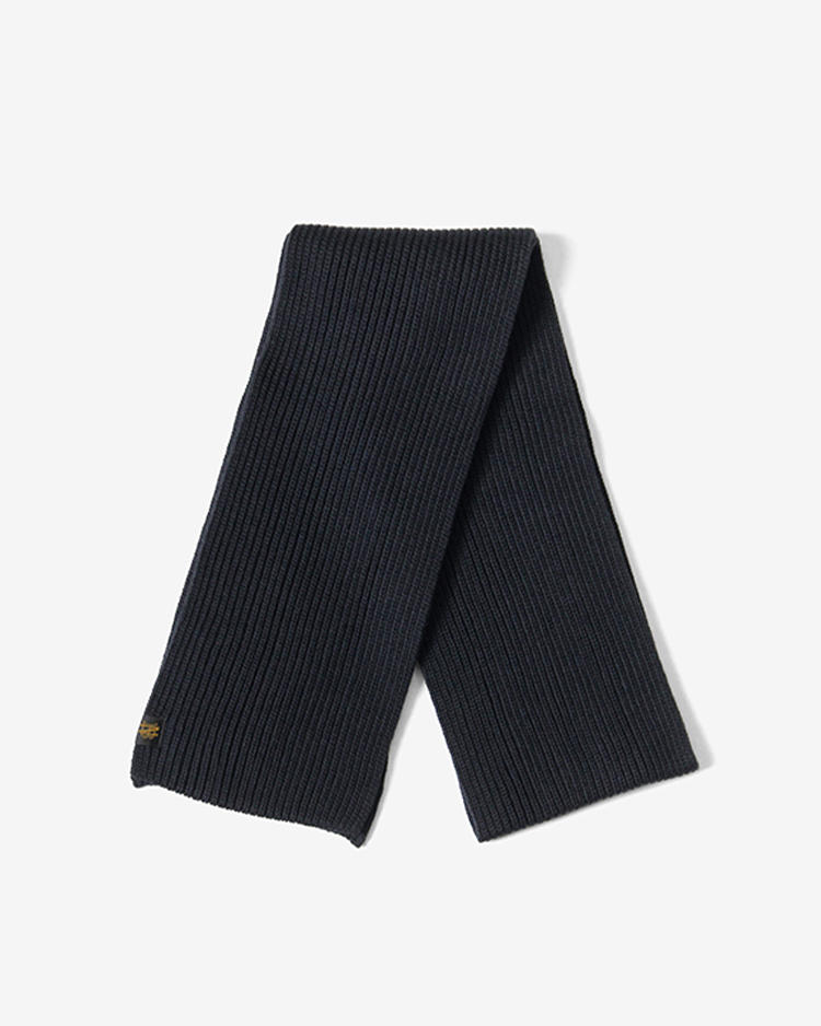 BATONER (MEN) / SOLID WOOL MUFFLER / NAVY