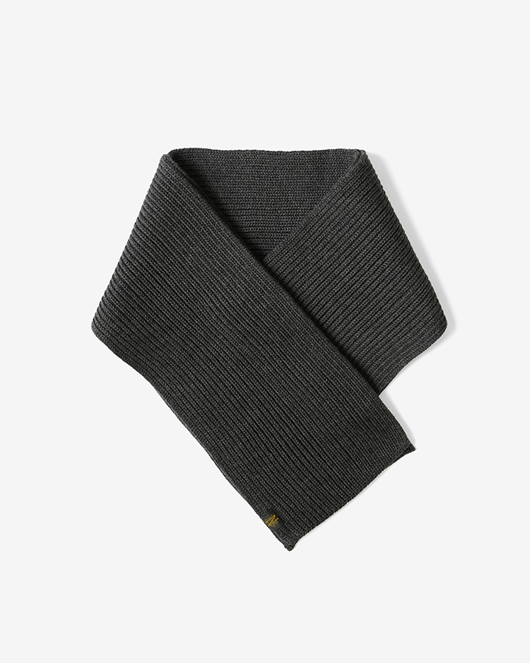 BATONER (MEN) / SOLID WOOL MUFFLER / CHARCOAL