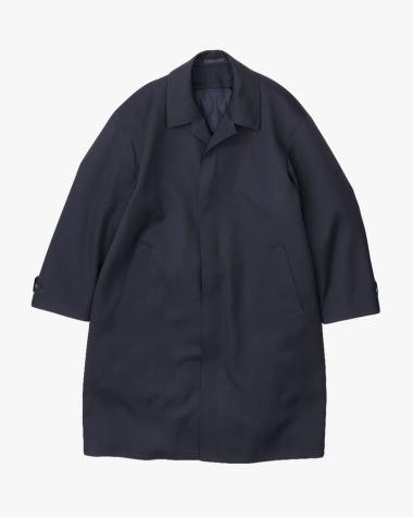  / Scale Off Wool Balmacaan Coat / NAVY