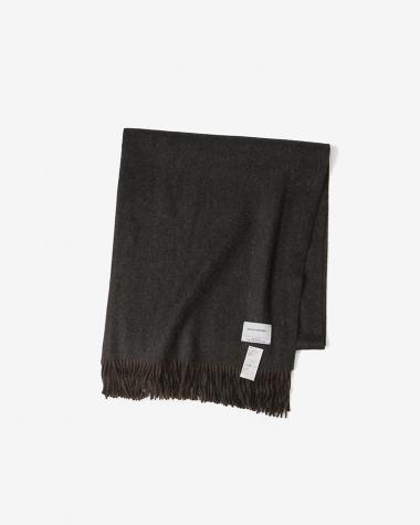  / Two-Color Large Brushed Stole / BLACK x BROWN