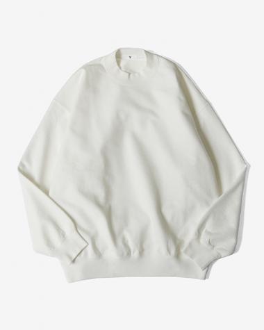  / ORGANIC COTTON BLEND HEAVY WEIGHT FLEECE CREW NECK / WHITE