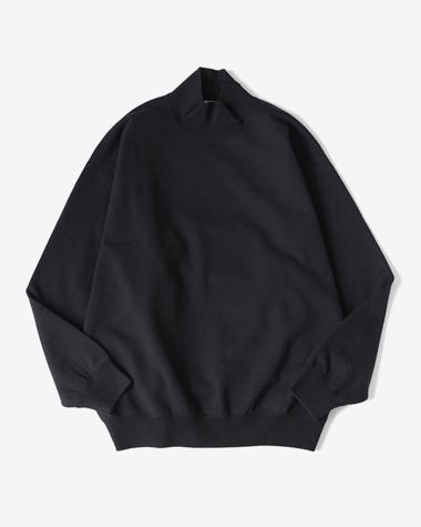  / ORGANIC COTTON BLEND HEAVY WEIGHT FLEECE TURTLE NECK / NAVY