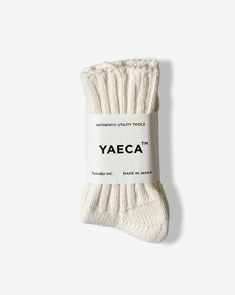 YAECA (WOMEN) / COTTON RIB SOCKS / NATURAL