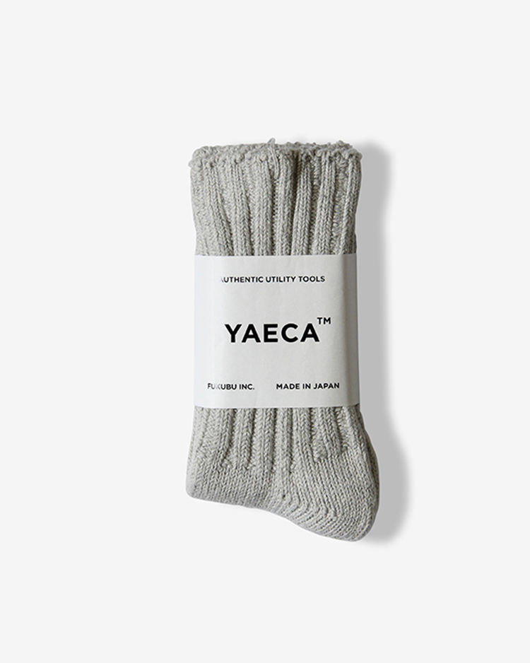 YAECA (WOMEN) / COTTON RIB SOCKS / LT.GRAY