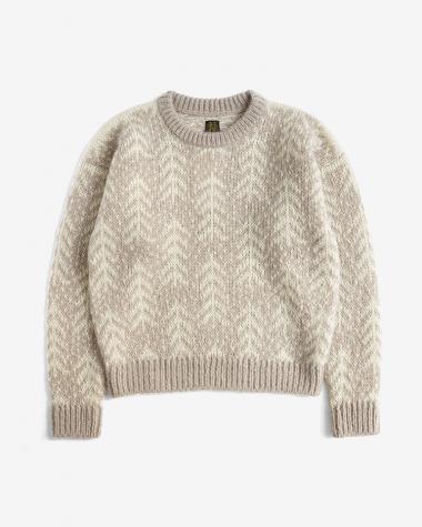  / CEDER JACQUARD MOHAIR CREW NECK / BEIGE