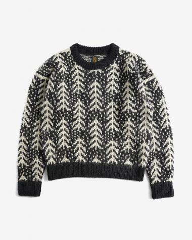  / CEDER JACQUARD MOHAIR CREW NECK / NAVY