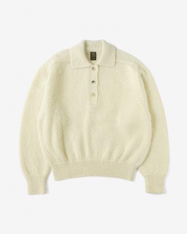  / PURE MOHAIR 100% POLO / IVORY