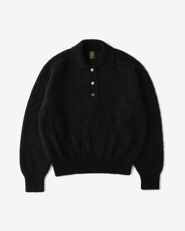  / PURE MOHAIR 100% POLO / BLACK