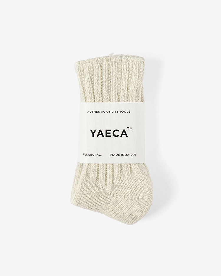 YAECA (WOMEN) / COTTON WOOL RIB SOCKS / N.L.BEIGE