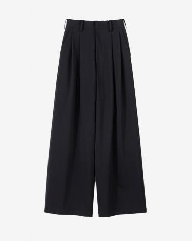  / Compact Ponte Wide Pants / BLACK