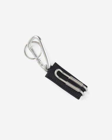  / CLIX - SPRING CLIP KEY HOLDER - HERRINGBONE / BLACK