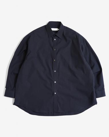  / High Count Broad L/S Oversized Regular Collar Shirt / NAVY