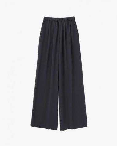  / Satin Easy Wide Pants / BLACK