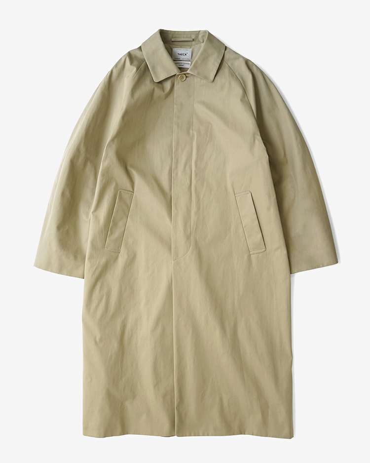 YAECA (MEN) / SOUTIEN COLLAR COAT - LONG / KHAKI