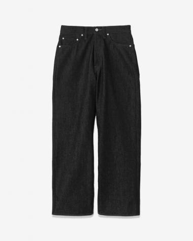  / Selvage Denim Five Pocket Wide Straight Pants / BLACK WASHED