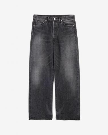  / Selvage Denim Five Pocket Wide Straight Pants / BLACK DARK FADE