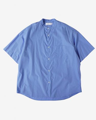  / Broad S/S Oversized Band Collar Shirt / BLUE