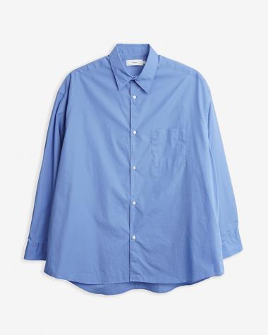  / Broad L/S Oversized Regular Collar Shirt / BLUE