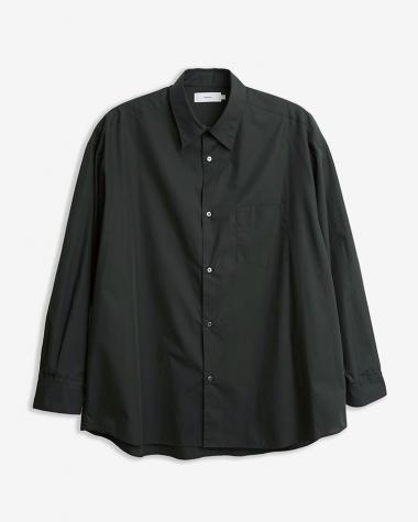  / Broad L/S Oversized Regular Collar Shirt / BLACK