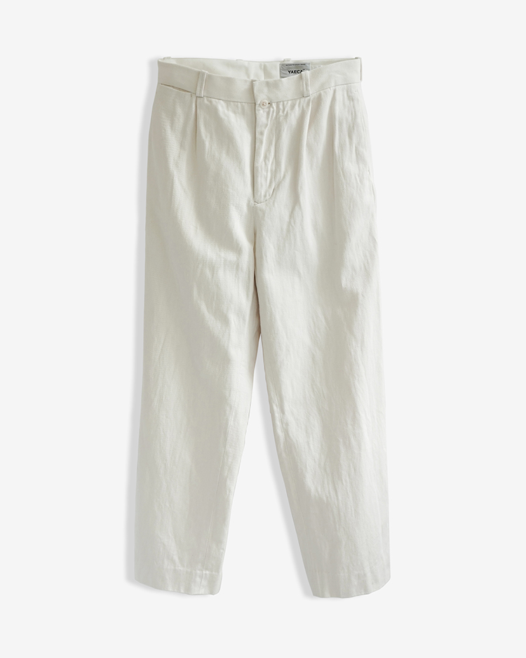 YAECA (MEN) / TUCK STRAIGHT - LINEN CHINO / NATURAL