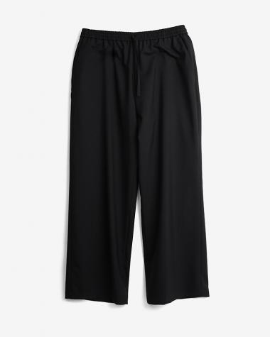  / WOOL TROPICAL EASY WIDE PANTS / BLACK