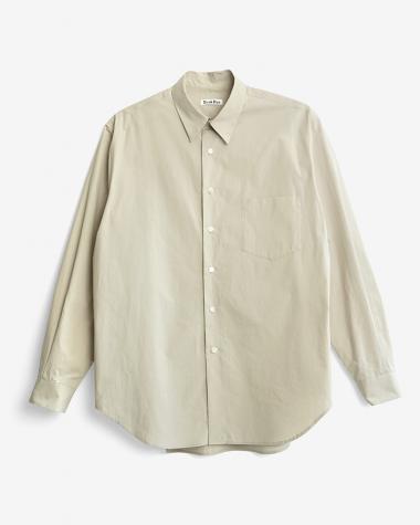  / ORGANIC WASHER REGULAR COLLAR L/S SHIRT / BEIGE