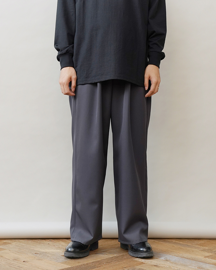 Graphpaper(グラフペーパー)/Scale Off Wool Wide Chef Pants/C.GRAY