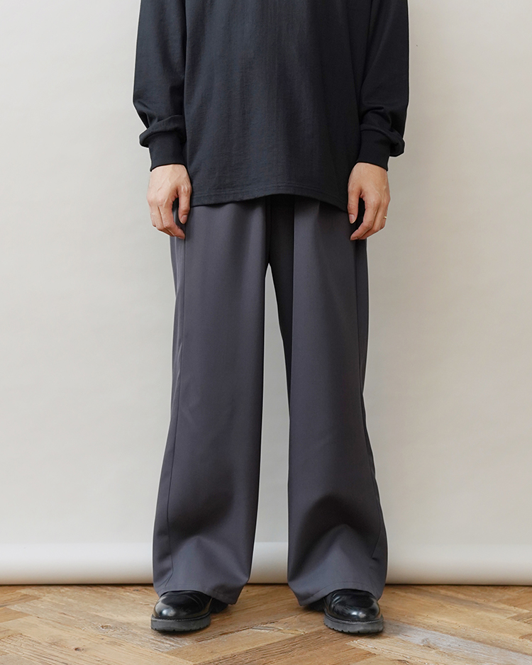 Graphpaper(グラフペーパー)/Scale Off Wool Wide Chef Pants/C.GRAY