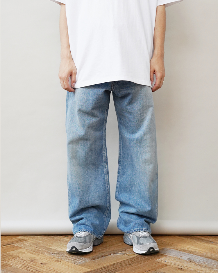 Graphpaper（グラフペーパー）Selvage Denim Five Pocket Wide Straight Pants / LIGHT FADE